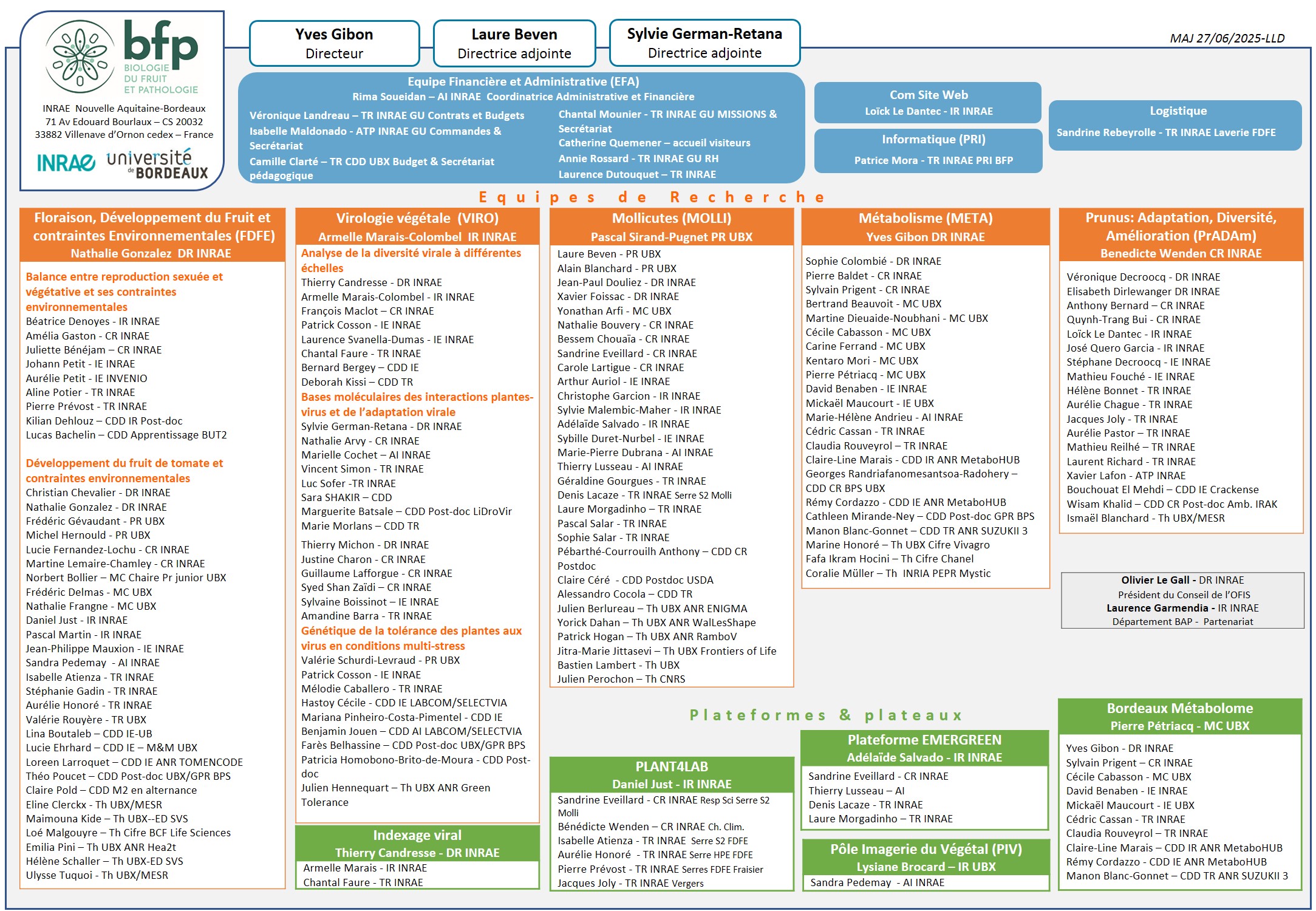 Organigramme UMR BFP 2025
